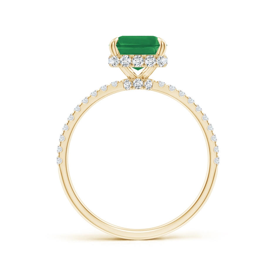 9x7mm AA Emerald-Cut Emerald Hidden Halo Classic Engagement Ring in Yellow Gold side 199