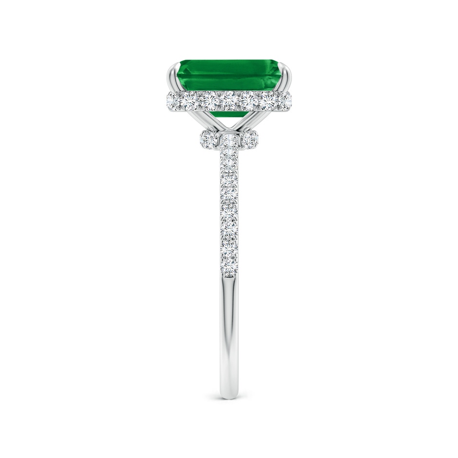 9x7mm AAA Emerald-Cut Emerald Hidden Halo Classic Engagement Ring in P950 Platinum side 299