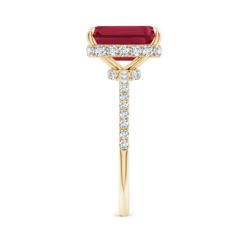 10x8mm A Emerald-Cut Ruby Hidden Halo Classic Engagement Ring in Yellow Gold side 299