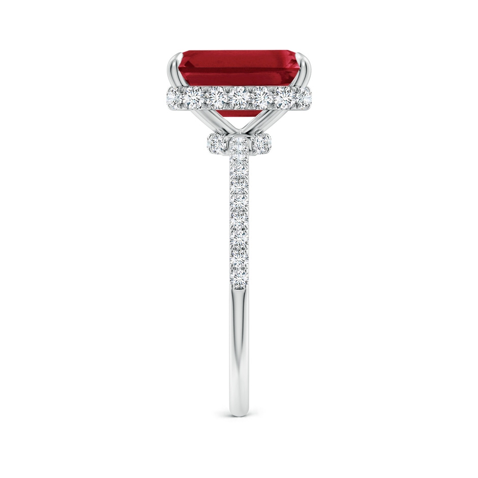 10x8mm AA Emerald-Cut Ruby Hidden Halo Classic Engagement Ring in White Gold side 299
