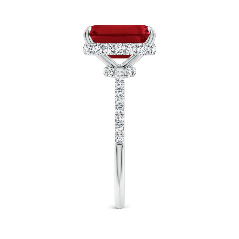 10x8mm AAA Emerald-Cut Ruby Hidden Halo Classic Engagement Ring in P950 Platinum side 299