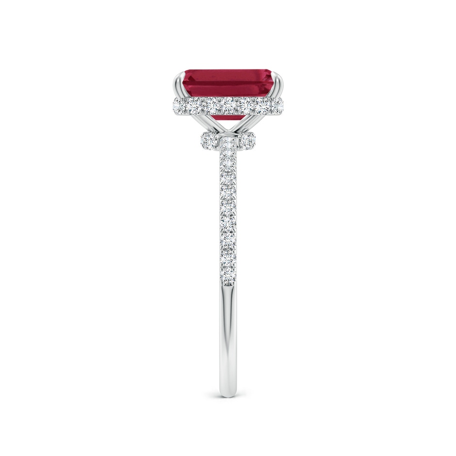 8x6mm A Emerald-Cut Ruby Hidden Halo Classic Engagement Ring in P950 Platinum side 299
