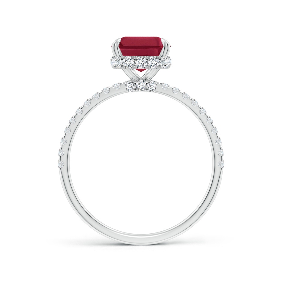 9x7mm A Emerald-Cut Ruby Hidden Halo Classic Engagement Ring in P950 Platinum side 199