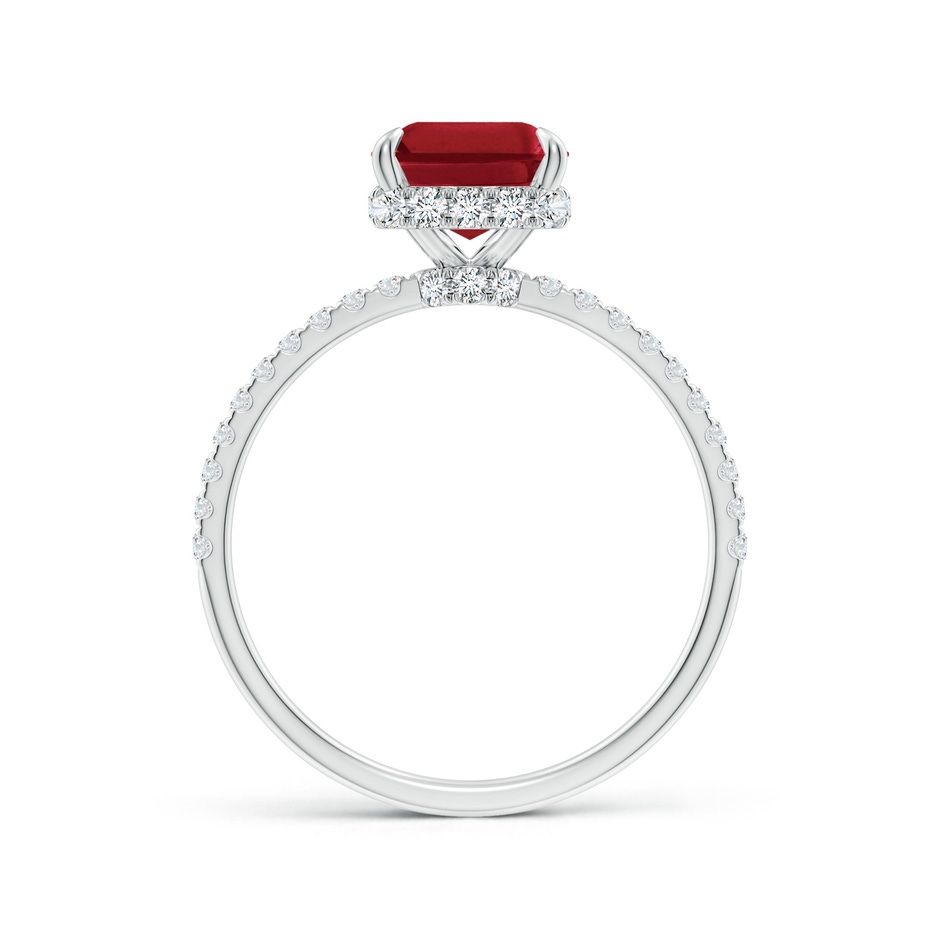 9x7mm AA Emerald-Cut Ruby Hidden Halo Classic Engagement Ring in P950 Platinum side 199