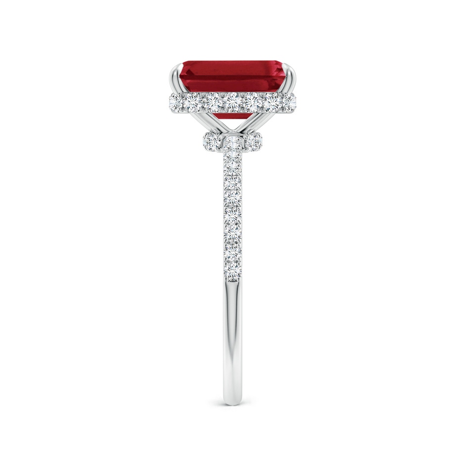 9x7mm AA Emerald-Cut Ruby Hidden Halo Classic Engagement Ring in P950 Platinum side 299