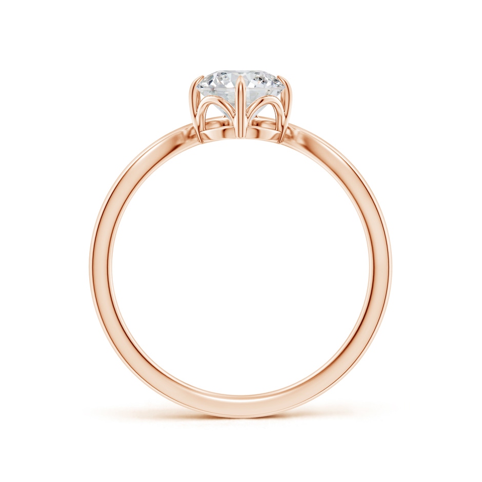 5.9mm HSI2 Prong-Set Round Diamond Chevron Engagement Ring in Rose Gold side 199