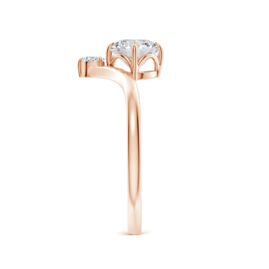 5.9mm HSI2 Prong-Set Round Diamond Chevron Engagement Ring in Rose Gold side 299