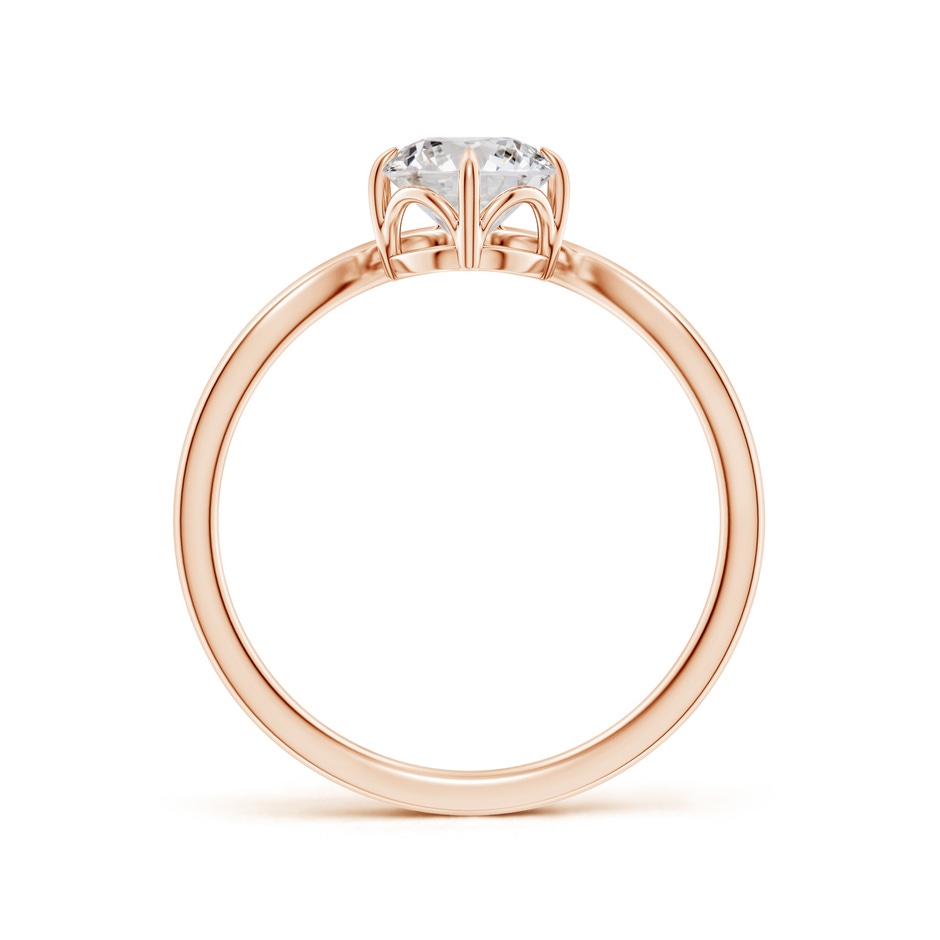 5.9mm IJI1I2 Prong-Set Round Diamond Chevron Engagement Ring in Rose Gold side 199