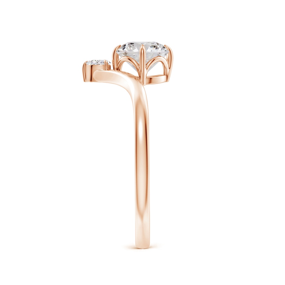 5.9mm IJI1I2 Prong-Set Round Diamond Chevron Engagement Ring in Rose Gold side 299