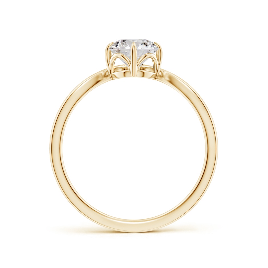 5.9mm IJI1I2 Prong-Set Round Diamond Chevron Engagement Ring in Yellow Gold side 199