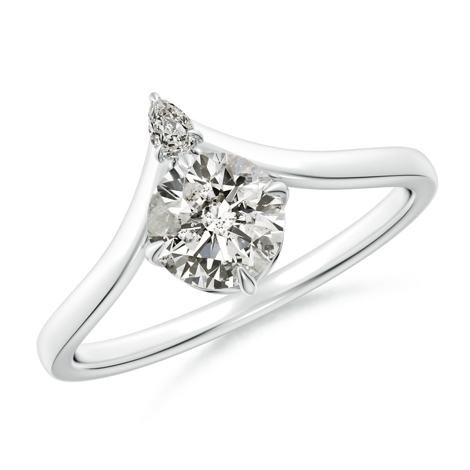 5.9mm KI3 Prong-Set Round Diamond Chevron Engagement Ring in P950 Platinum 