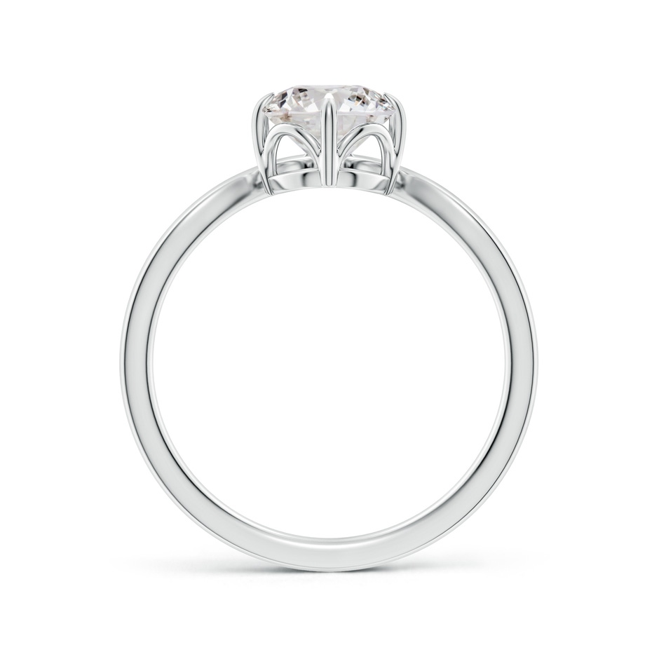 6.4mm IJI1I2 Prong-Set Round Diamond Chevron Engagement Ring in P950 Platinum side 199