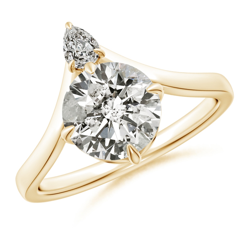 8mm KI3 Prong-Set Round Diamond Chevron Engagement Ring in Yellow Gold 