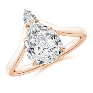 10x8mm HSI2 Prong-Set Pear Diamond Chevron Engagement Ring in Rose Gold