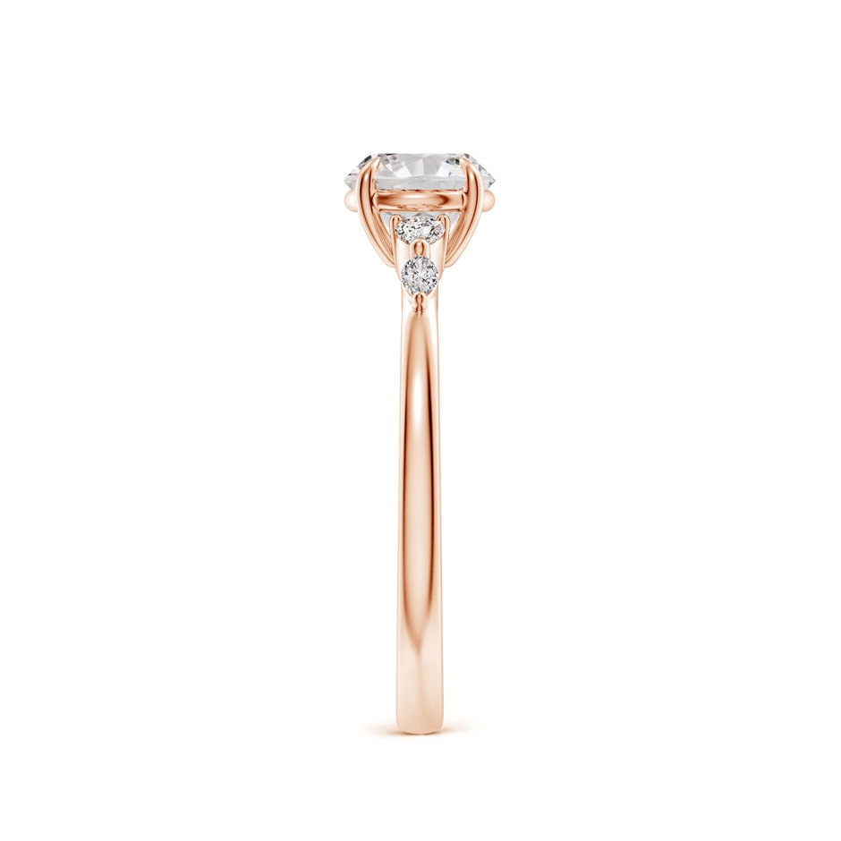 5.9mm IJI1I2 Round Diamond Side Stone Engagement Ring in Rose Gold side 299