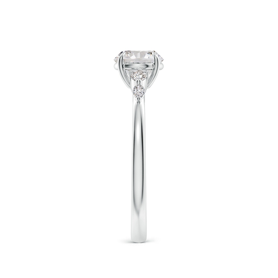 5.9mm IJI1I2 Round Diamond Side Stone Engagement Ring in White Gold side 299
