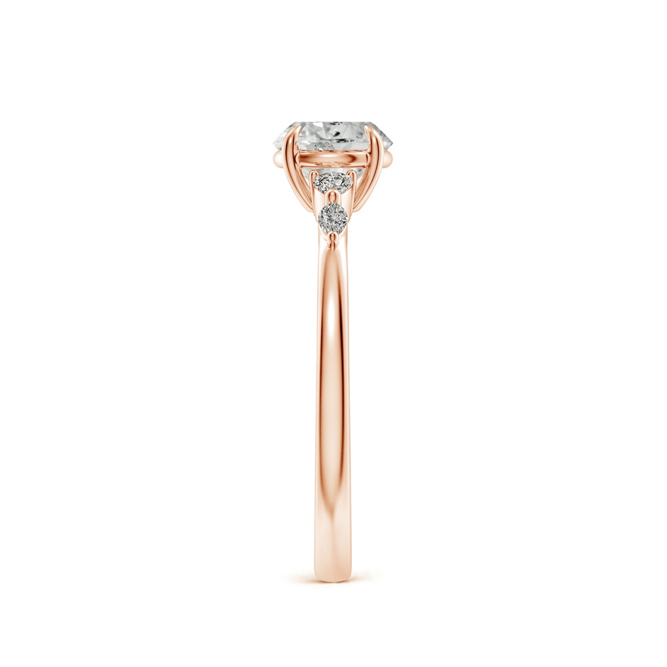 5.9mm KI3 Round Diamond Side Stone Engagement Ring in Rose Gold side 299