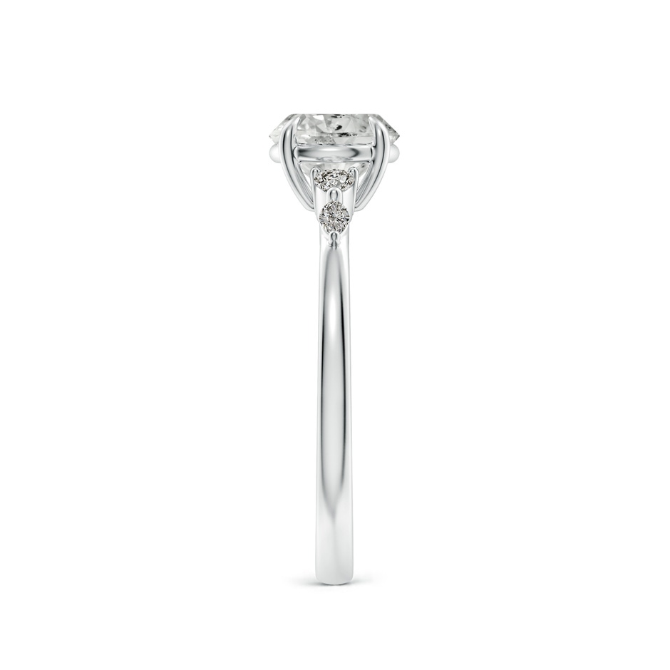 6.4mm KI3 Round Diamond Side Stone Engagement Ring in P950 Platinum side 299
