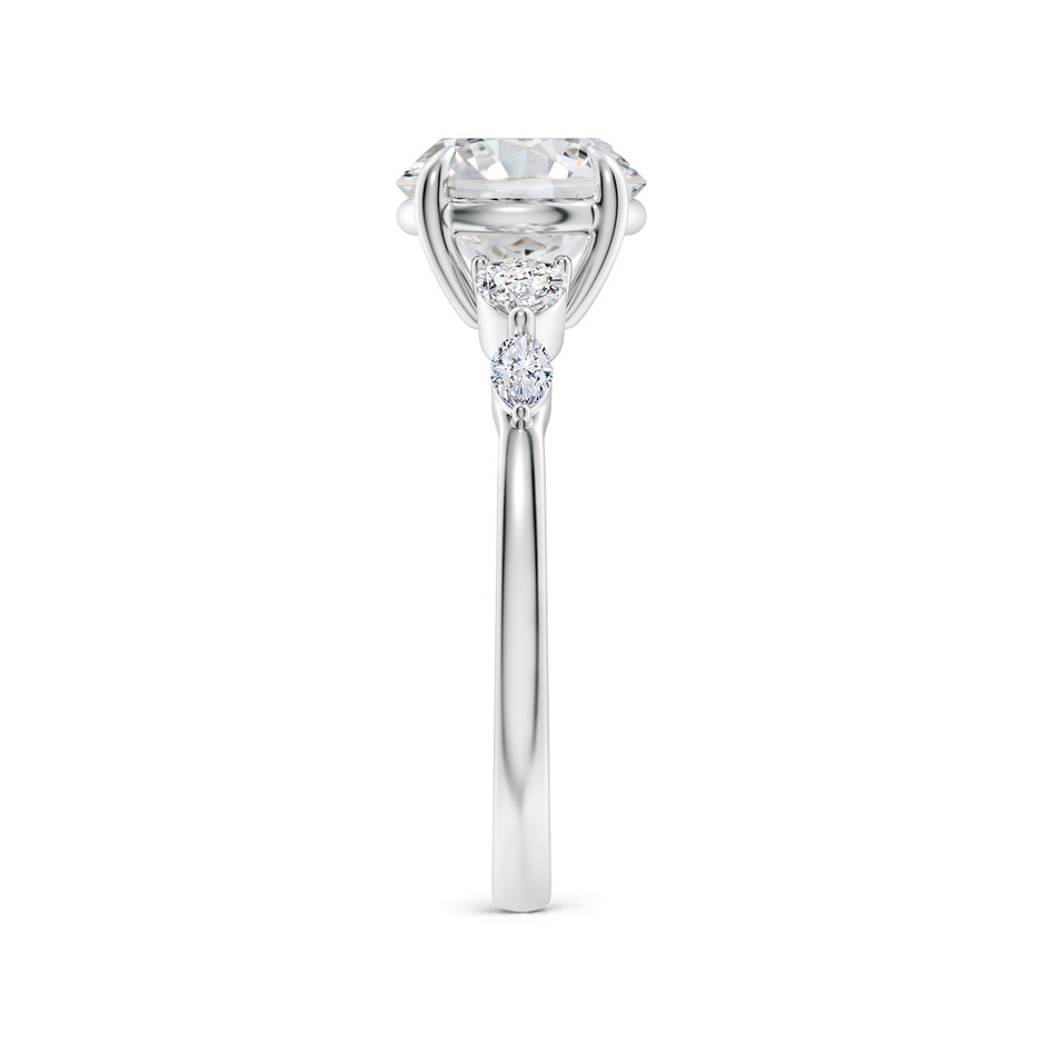 8mm HSI2 Round Diamond Side Stone Engagement Ring in White Gold side 299