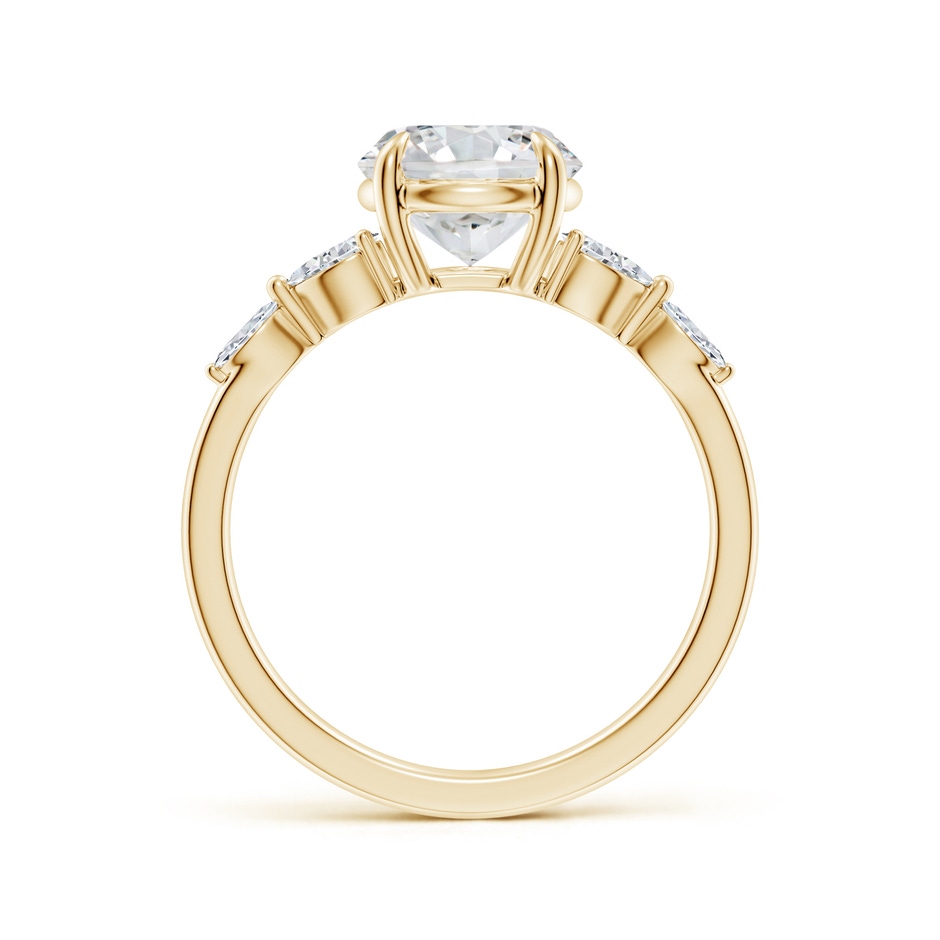 8mm HSI2 Round Diamond Side Stone Engagement Ring in Yellow Gold side 199
