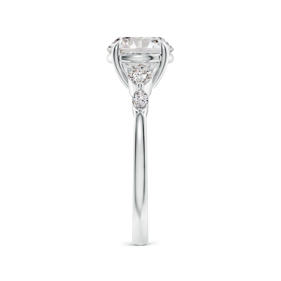 8mm IJI1I2 Round Diamond Side Stone Engagement Ring in White Gold side 299