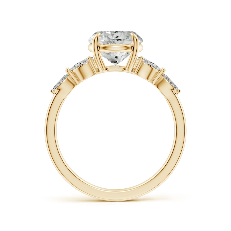 8mm KI3 Round Diamond Side Stone Engagement Ring in Yellow Gold side 199