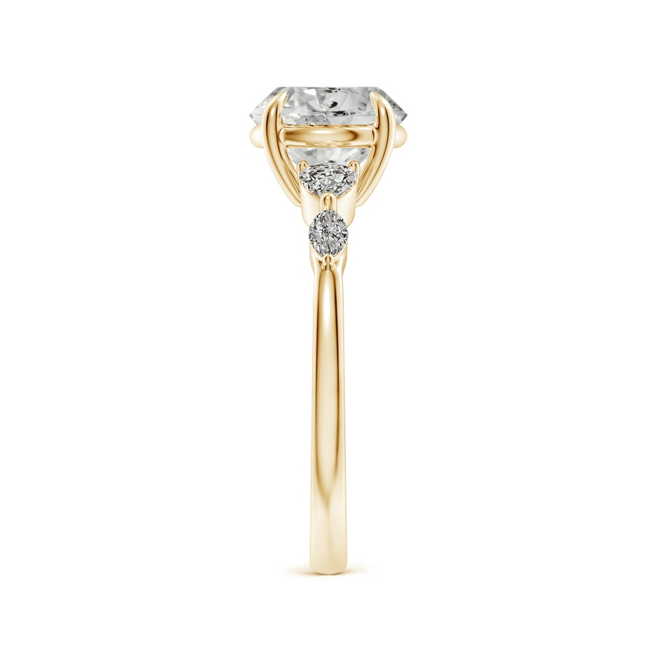 8mm KI3 Round Diamond Side Stone Engagement Ring in Yellow Gold side 299