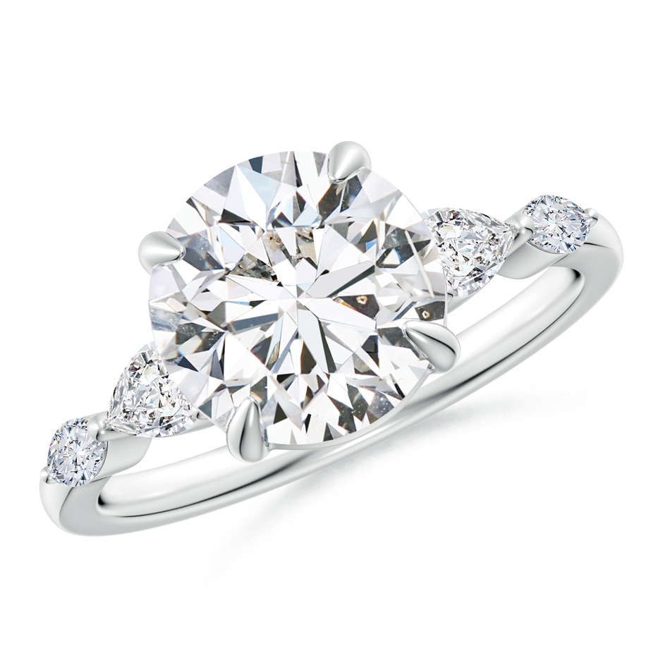 9.2mm HSI2 Round Diamond Side Stone Engagement Ring in P950 Platinum 