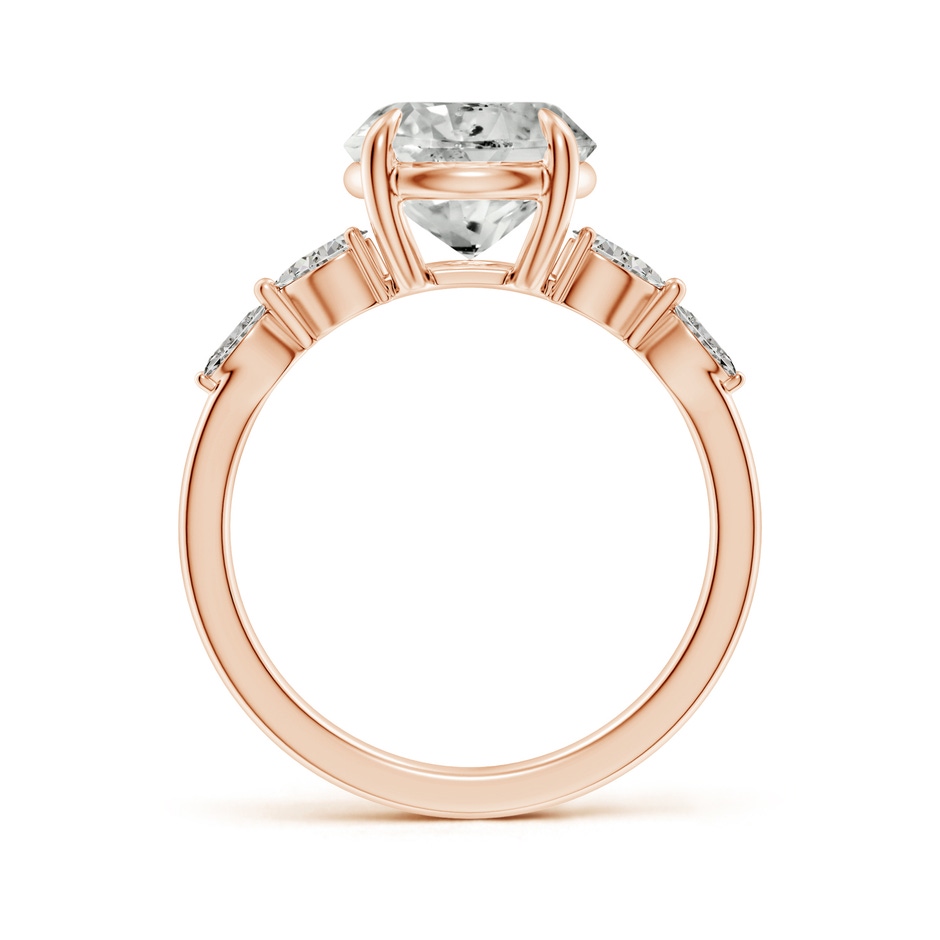 9.2mm KI3 Round Diamond Side Stone Engagement Ring in Rose Gold side 199
