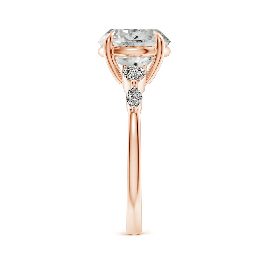 9.2mm KI3 Round Diamond Side Stone Engagement Ring in Rose Gold side 299
