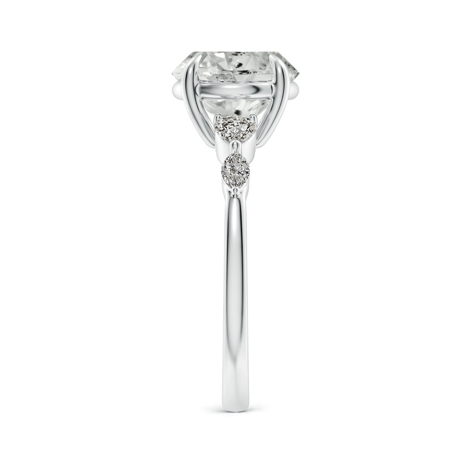 9.2mm KI3 Round Diamond Side Stone Engagement Ring in White Gold side 299