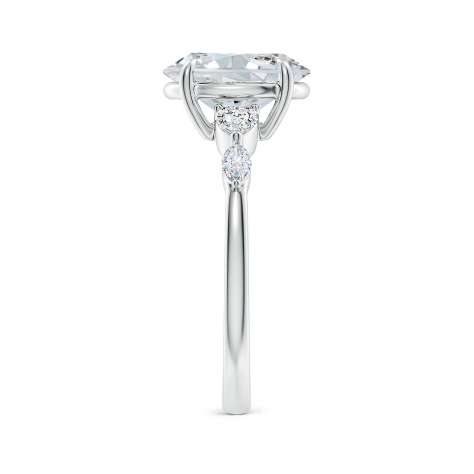 10x8mm GVS2 Oval Diamond Side Stone Engagement Ring in White Gold side 299