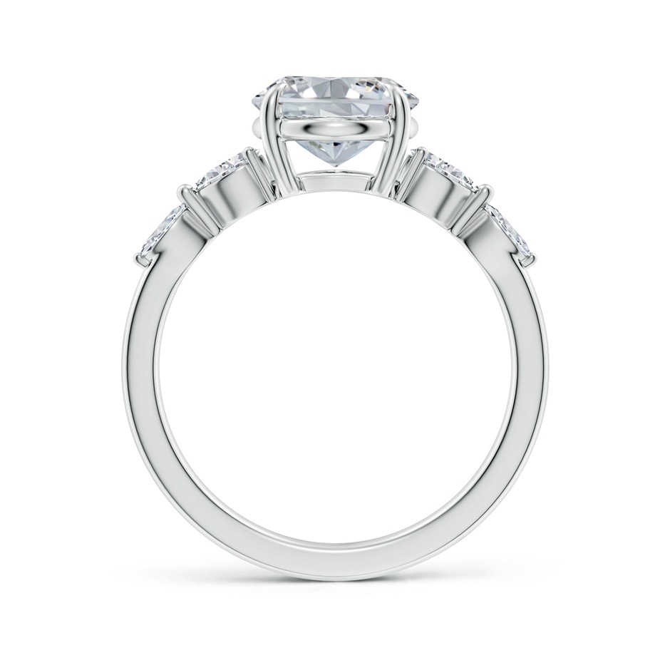 10x8mm HSI2 Oval Diamond Side Stone Engagement Ring in P950 Platinum side 199