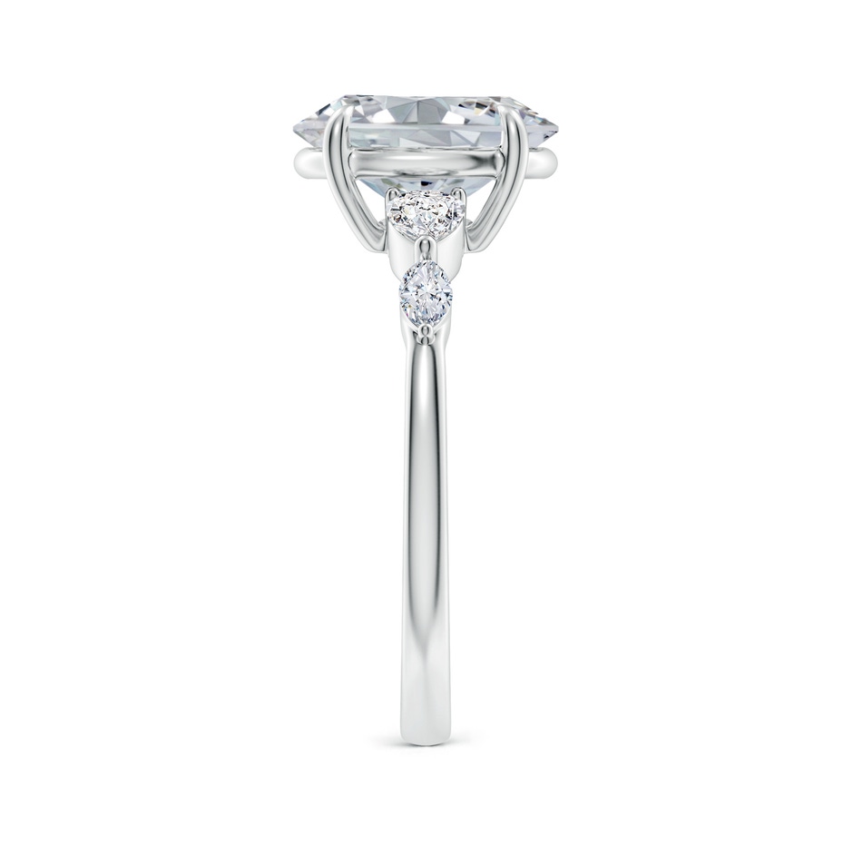 10x8mm HSI2 Oval Diamond Side Stone Engagement Ring in P950 Platinum side 299