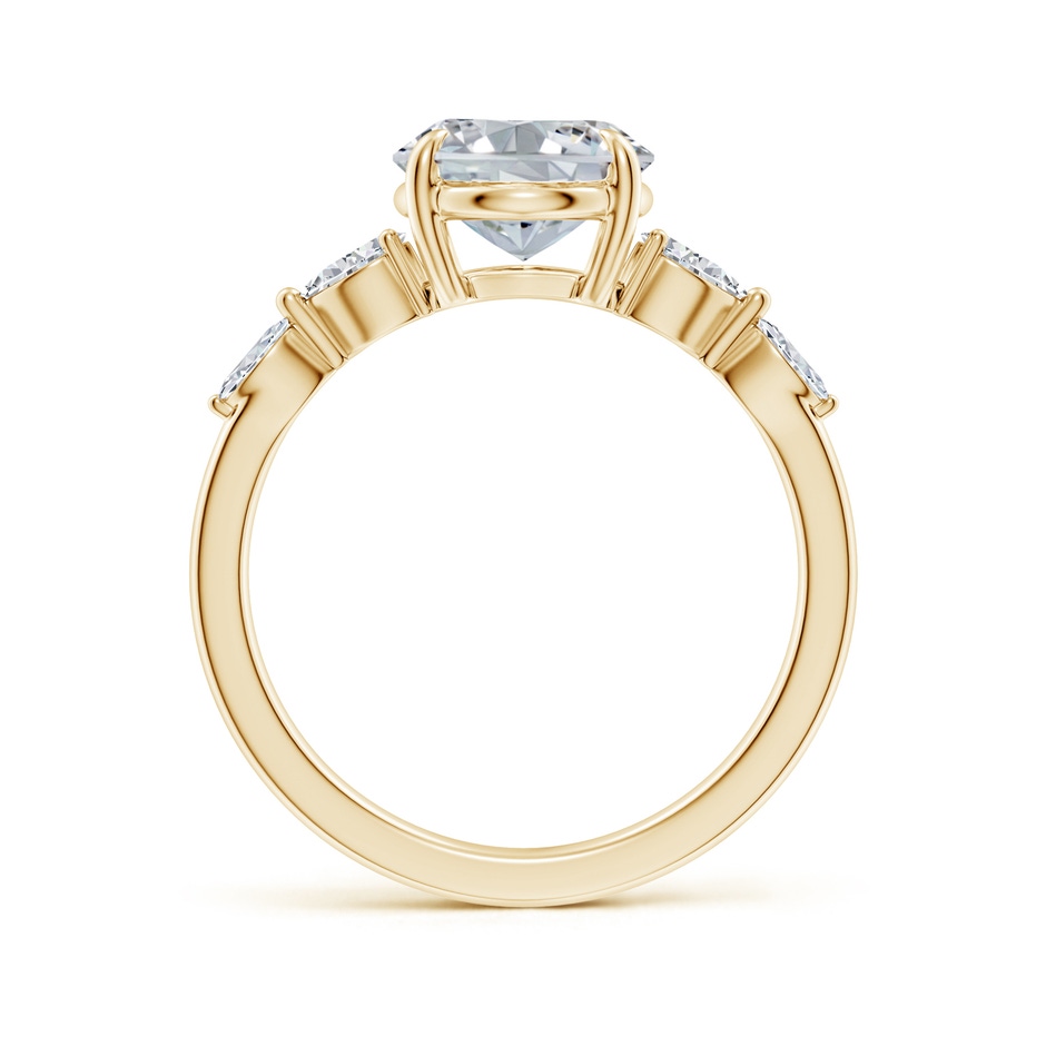 10x8mm HSI2 Oval Diamond Side Stone Engagement Ring in Yellow Gold side 199