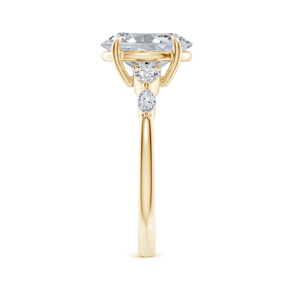 10x8mm HSI2 Oval Diamond Side Stone Engagement Ring in Yellow Gold side 299