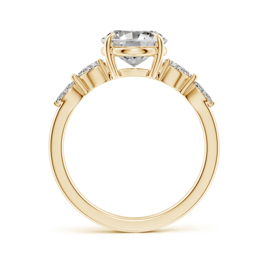 10x8mm KI3 Oval Diamond Side Stone Engagement Ring in Yellow Gold side 199