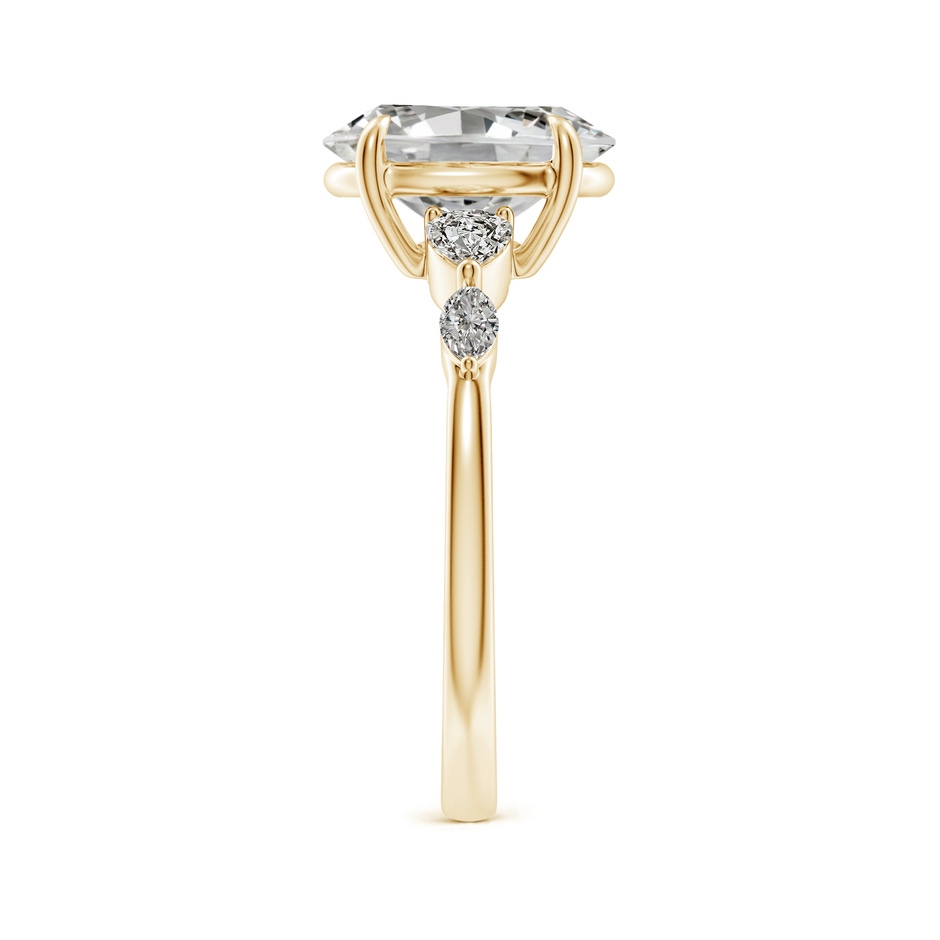 10x8mm KI3 Oval Diamond Side Stone Engagement Ring in Yellow Gold side 299
