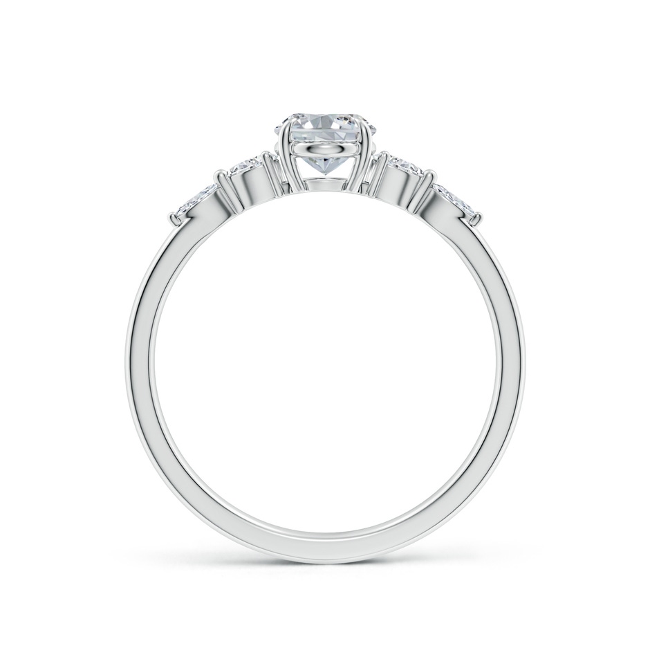 7x5mm HSI2 Oval Diamond Side Stone Engagement Ring in 18K White Gold side 199