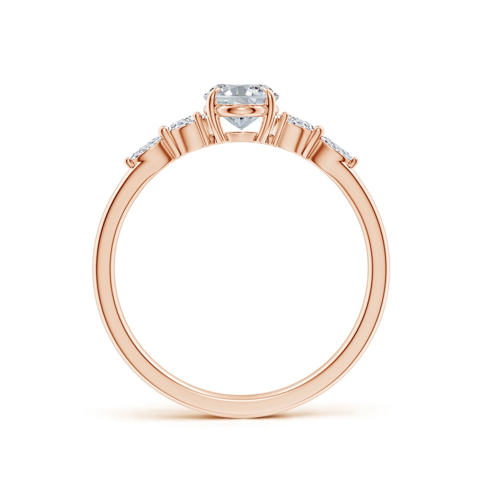 7x5mm HSI2 Oval Diamond Side Stone Engagement Ring in Rose Gold side 199