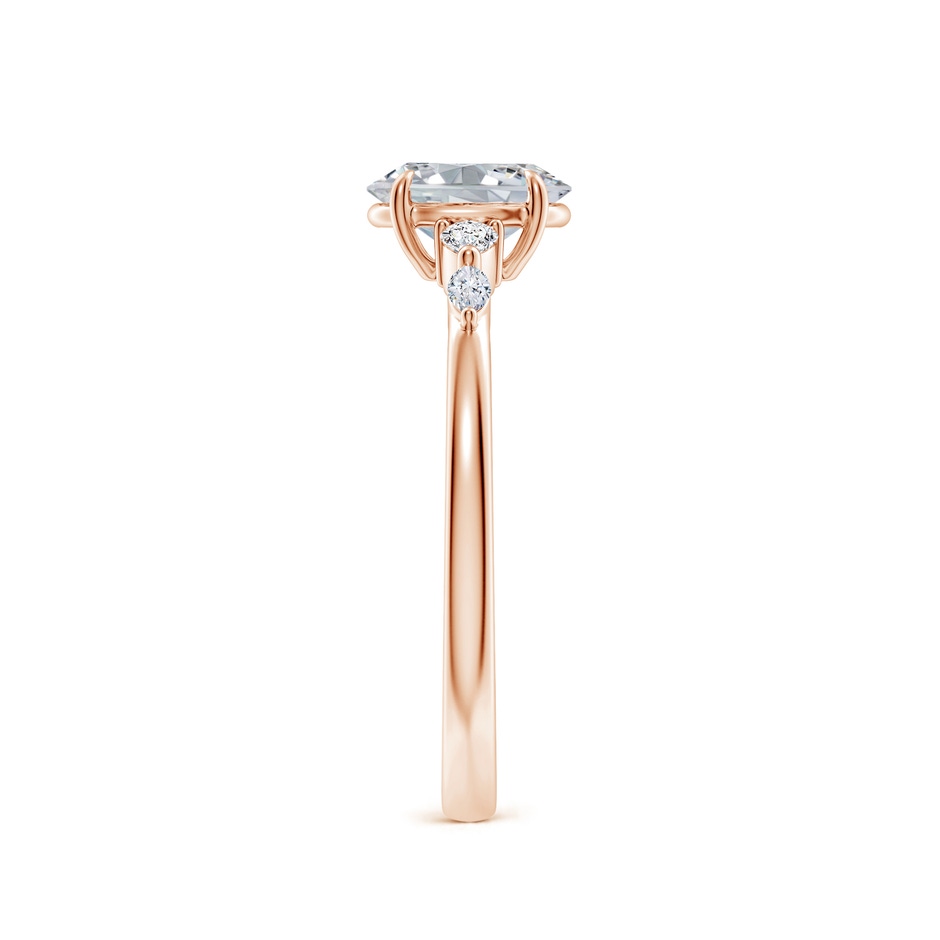 7x5mm HSI2 Oval Diamond Side Stone Engagement Ring in Rose Gold side 299