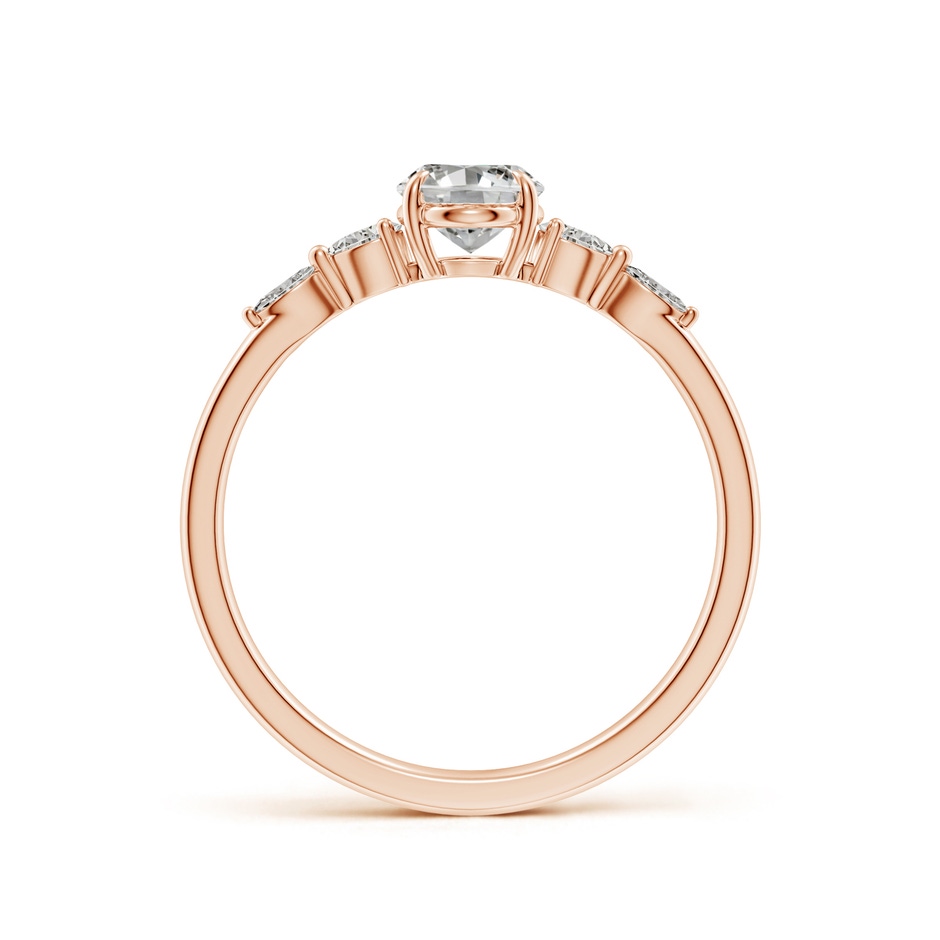 7x5mm KI3 Oval Diamond Side Stone Engagement Ring in Rose Gold side 199
