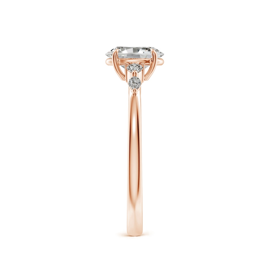 7x5mm KI3 Oval Diamond Side Stone Engagement Ring in Rose Gold side 299