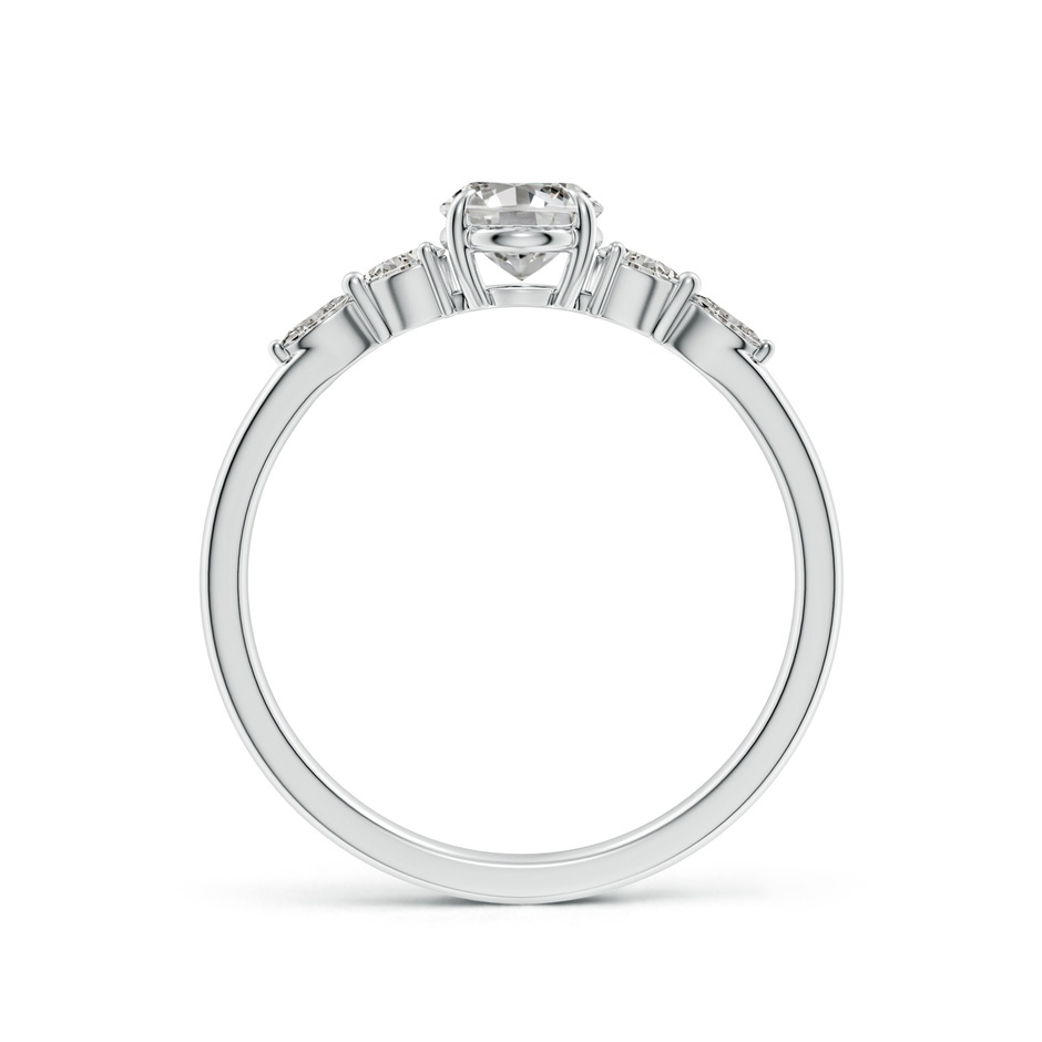 7x5mm KI3 Oval Diamond Side Stone Engagement Ring in White Gold side 199