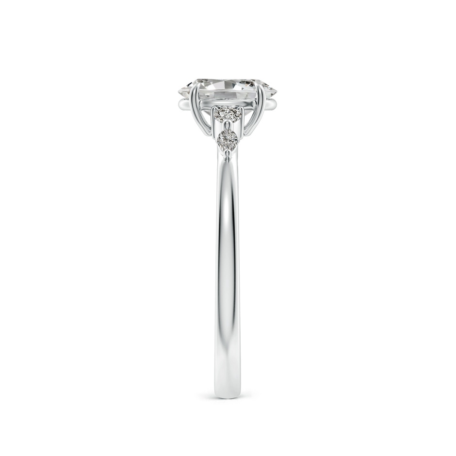 7x5mm KI3 Oval Diamond Side Stone Engagement Ring in White Gold side 299