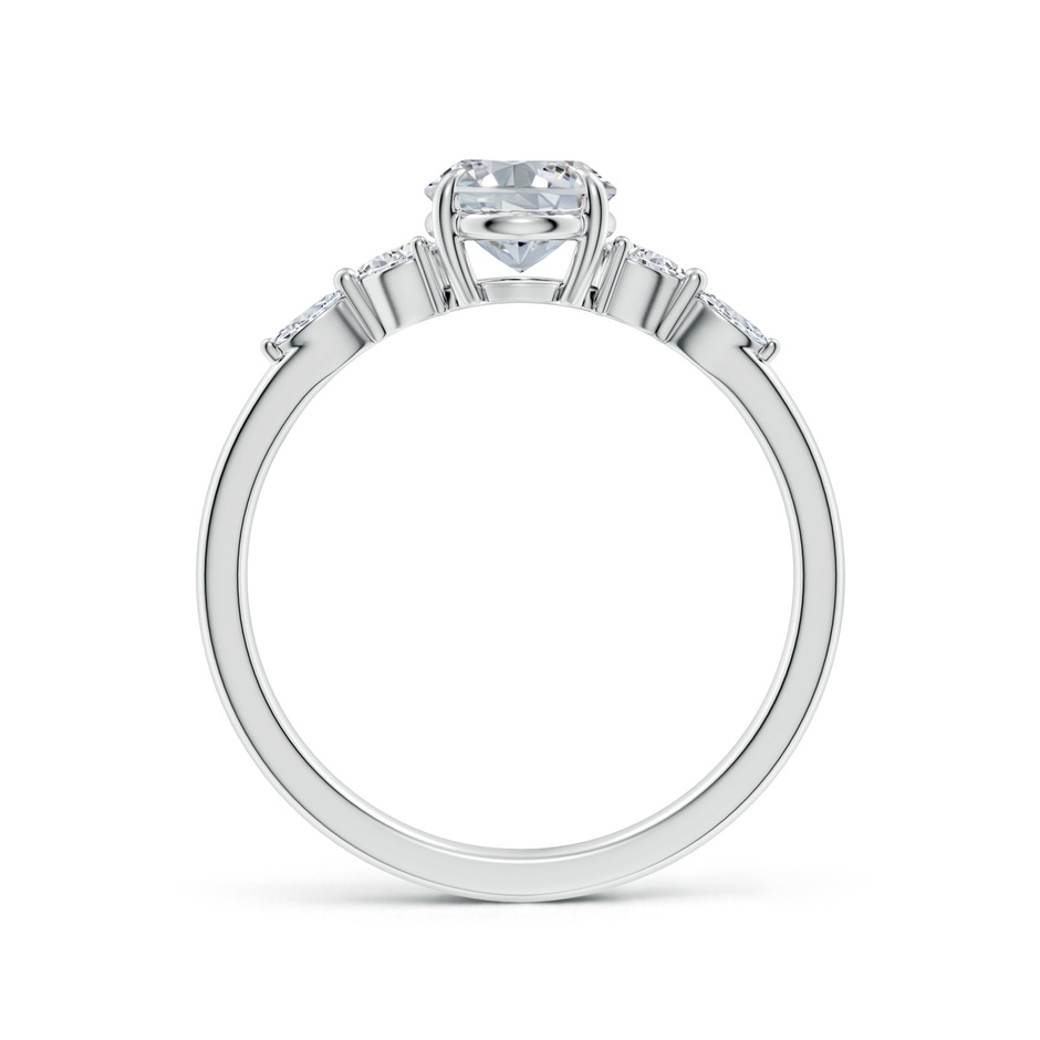 8x6mm HSI2 Oval Diamond Side Stone Engagement Ring in White Gold side 199