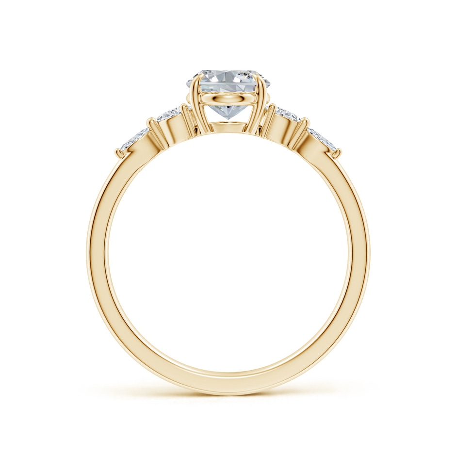 8x6mm HSI2 Oval Diamond Side Stone Engagement Ring in Yellow Gold side 199