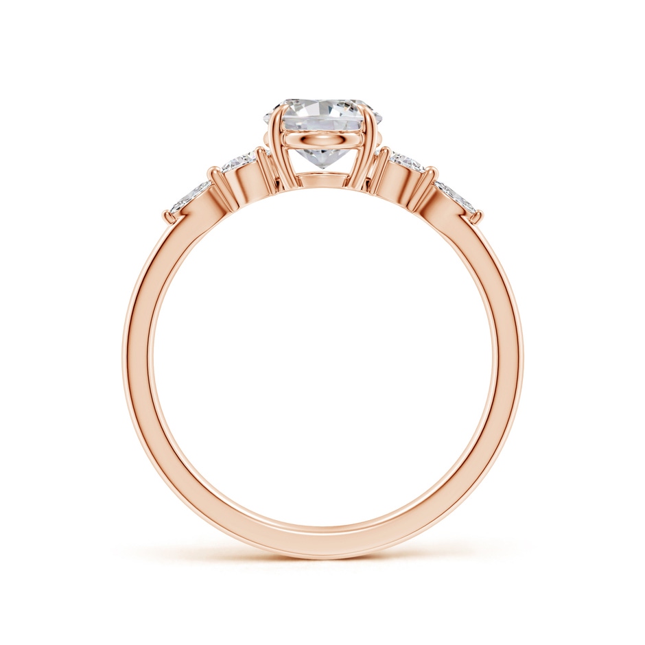 8x6mm IJI1I2 Oval Diamond Side Stone Engagement Ring in Rose Gold side 199