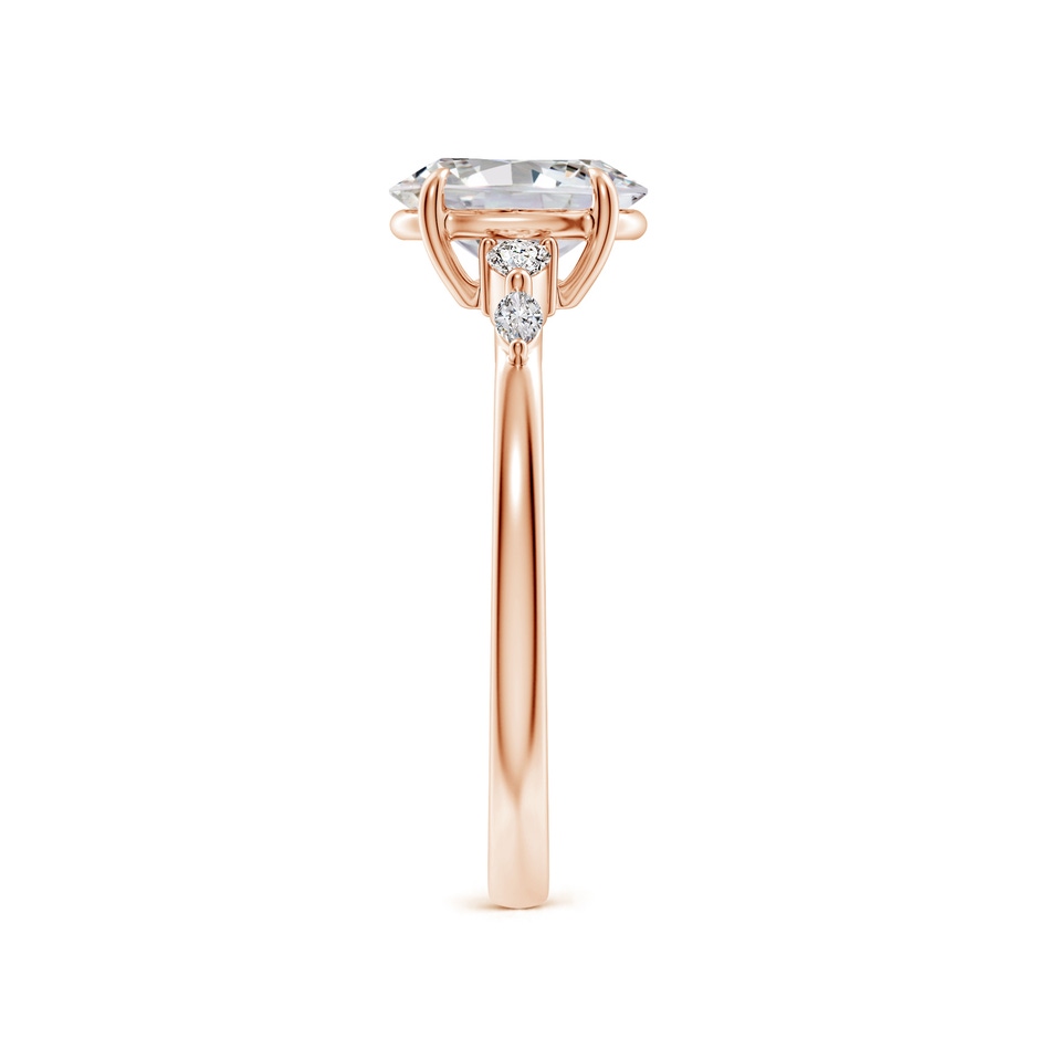 8x6mm IJI1I2 Oval Diamond Side Stone Engagement Ring in Rose Gold side 299