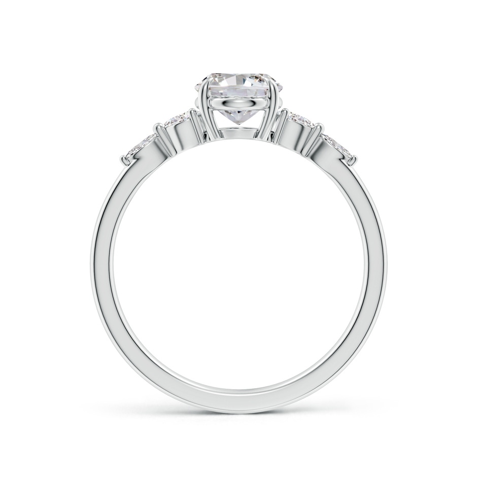 8x6mm IJI1I2 Oval Diamond Side Stone Engagement Ring in White Gold side 199